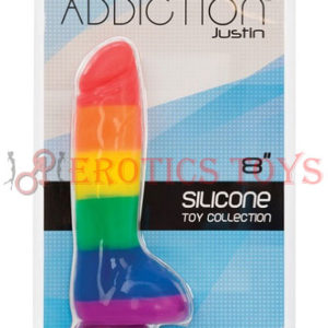 Código:	3092	Addiction Justin 8" Dildo - Rainbow