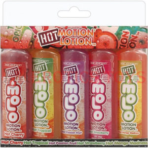 Código:	3262	Hot Motion Lotion - 1 oz Bottle Asst. Flavors Pack of 5