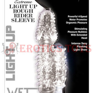 Código:	3446	Wet Dreams Rough Rider Light Up Vibrating Sleeve - Clear