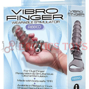 Código:	3488	The 9's Vibrofinger Ribbed Finger Massager - Grey