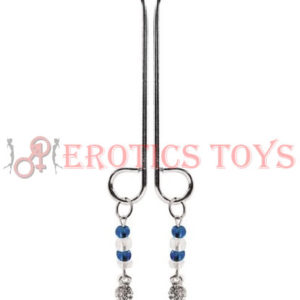 Código:	4115	Bijoux de Nip Clit Clamp Double Loop w/Heart Charm & Blue Beads