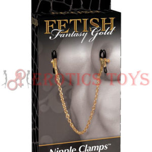 Código:	4132	Fetish Fantasy Gold Chain Nipple Clamps - Gold