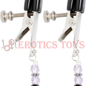 Código:	4177	Spartacus Adjustable Broad Tip Nipple Clamps w/Purple Beads