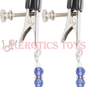 Código:	4179	Spartacus Adjustable Broad Tip Blue Beaded Nipple Clamps
