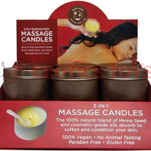 Código:	4923 Earthly Body Holiday 2019 3 in 1 Massage Candle Display w/Tester - 6 oz Asst Scents Display of 12