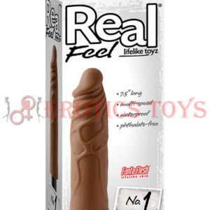 Código:	5148	Real Feel No. 1 Long 7.5" Vibe Waterproof - Mutli-speed Brown